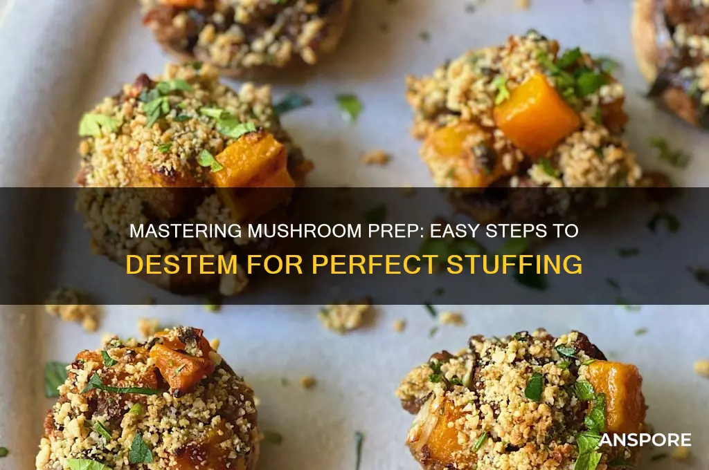 how to destem mushrooms for stuffing