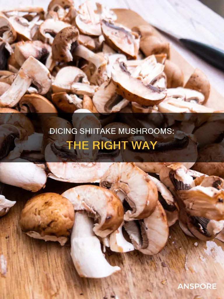 how to dice shiitake mushrooms