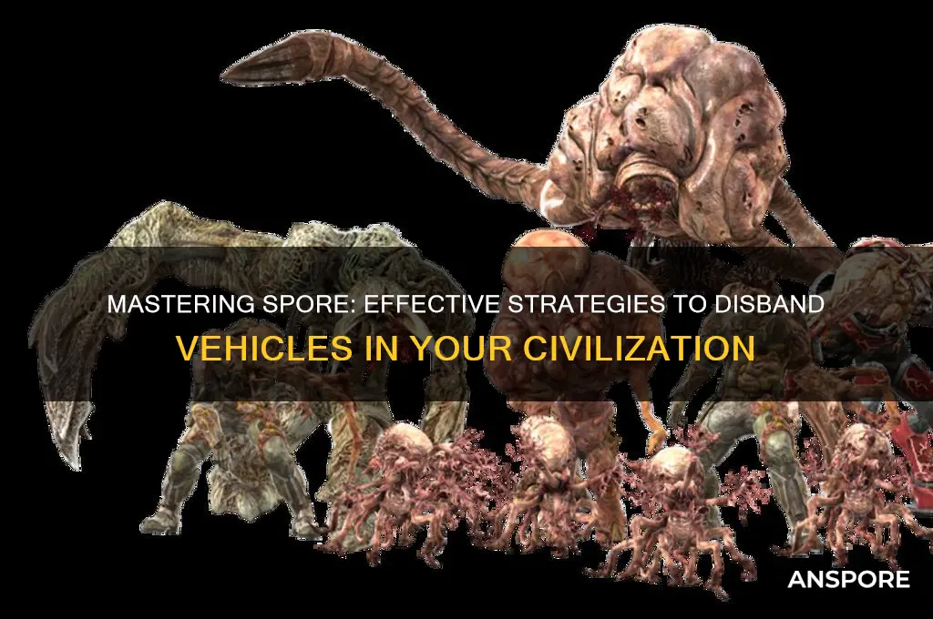 how to disband vehicles in spore