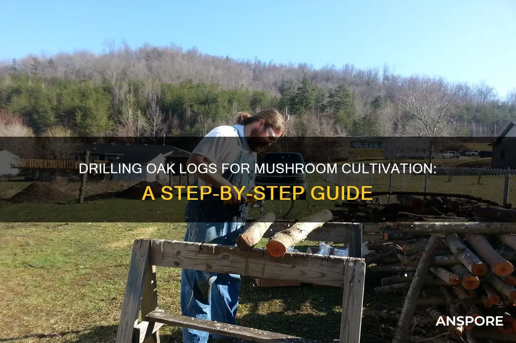 how to drill holes in oak for mushrooms