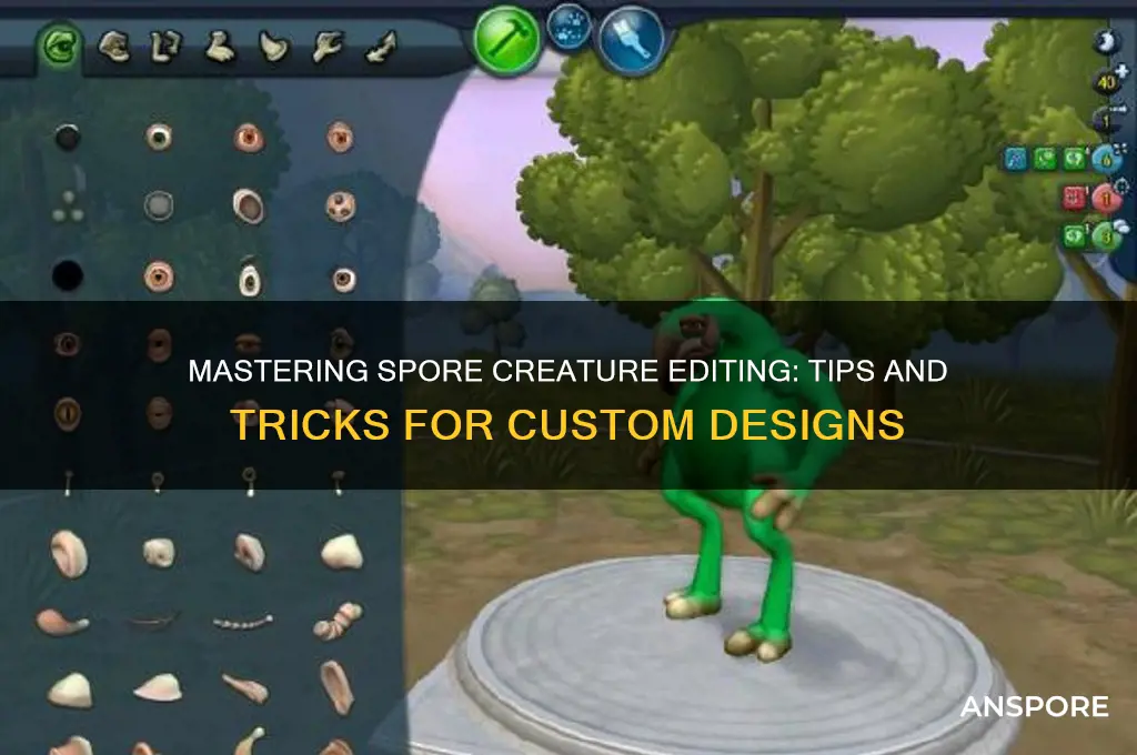 how to edit creatures you find in spore