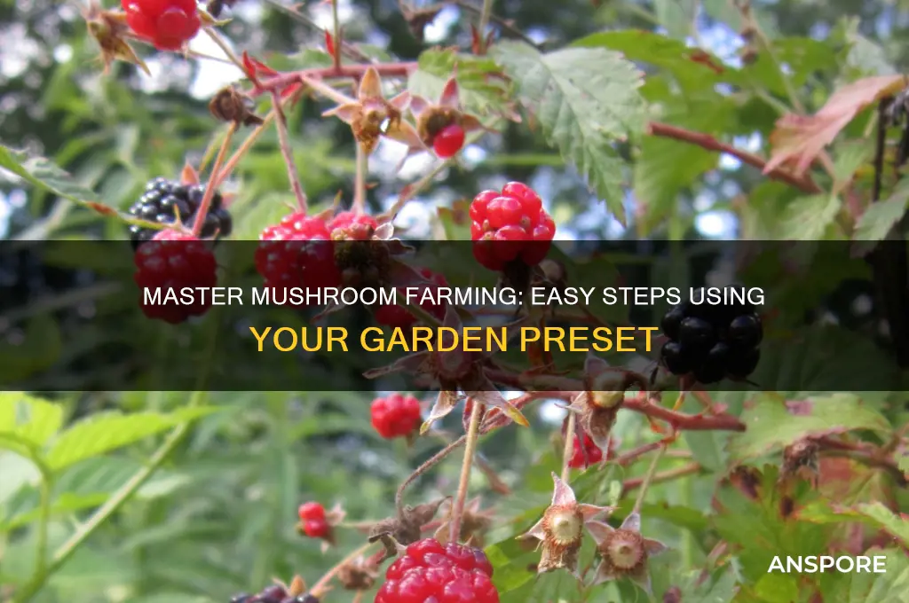 how to farm mushrooms using the garden preset