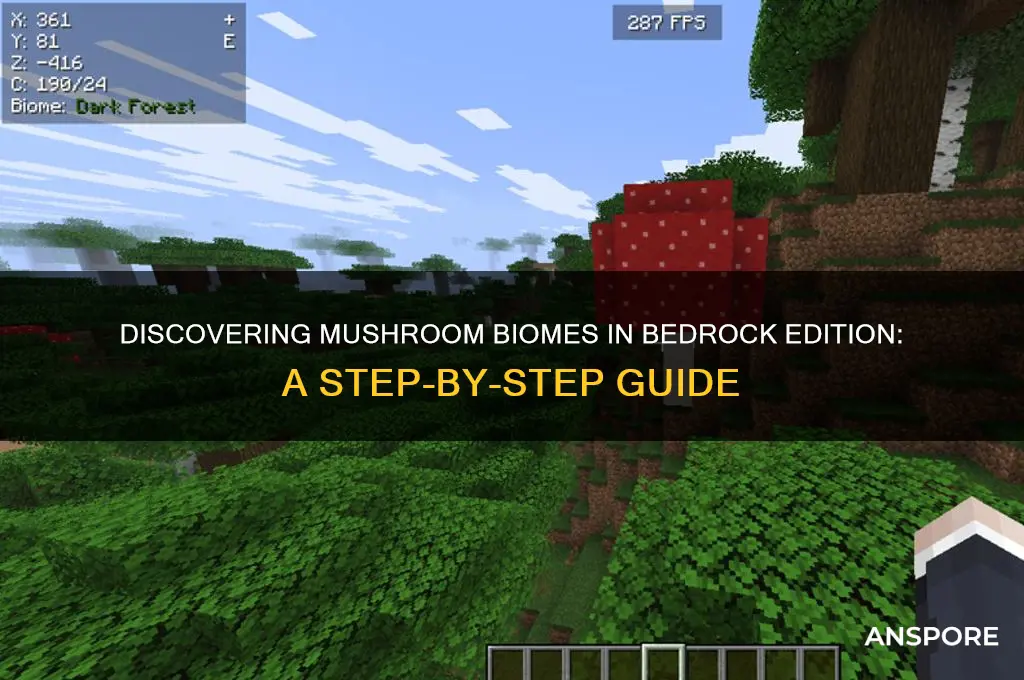 how to find mushroom biome bedrock