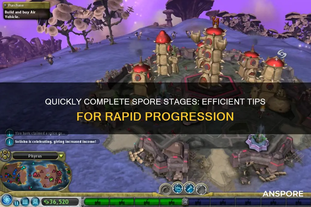 how to finish spores fast