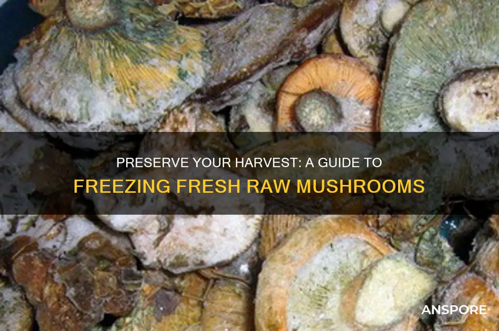 how to freeze fresh raw mushrooms