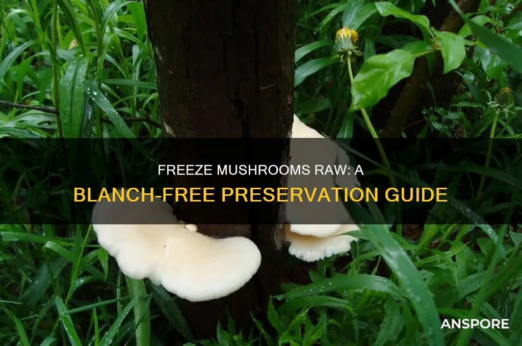 how to freeze mushrooms raw without blanching