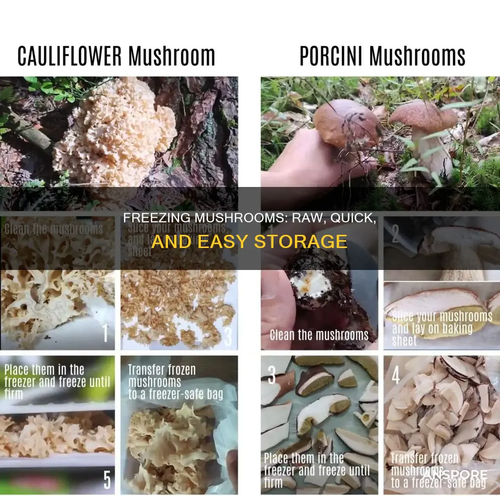 how to freeze mushrooms raw