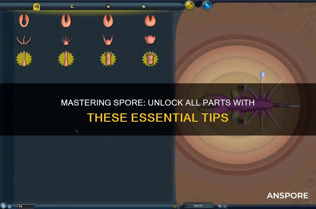 how to get all parts in spore