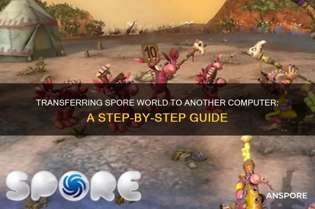 how to get spore world onto another coputer