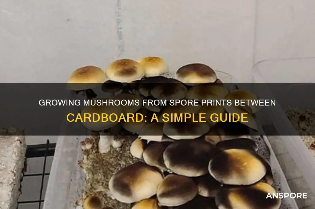 how to grow mushrooms from spore prints between cardboard