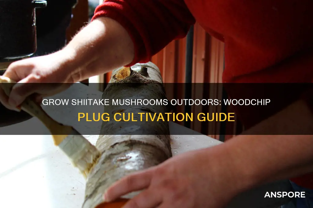 how to grow shiitake mushrooms from plugs outdoors on woodchips