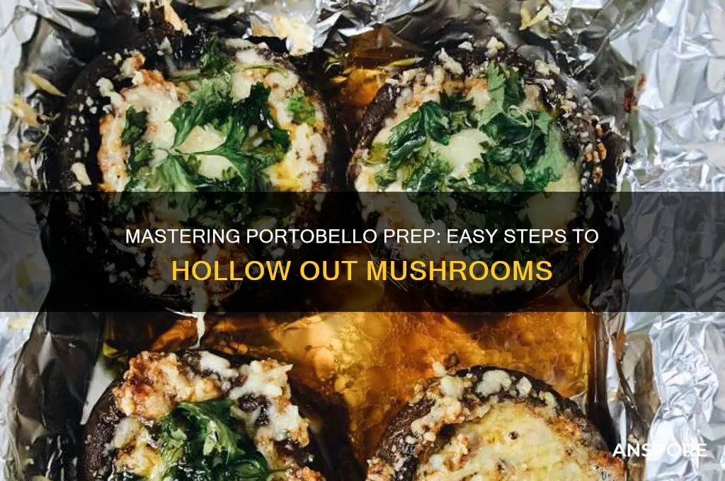 how to hollow out a portobello mushroom