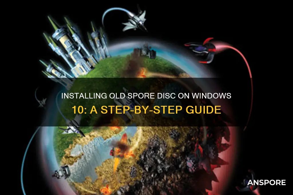 how to install an old spore disck on windows 10