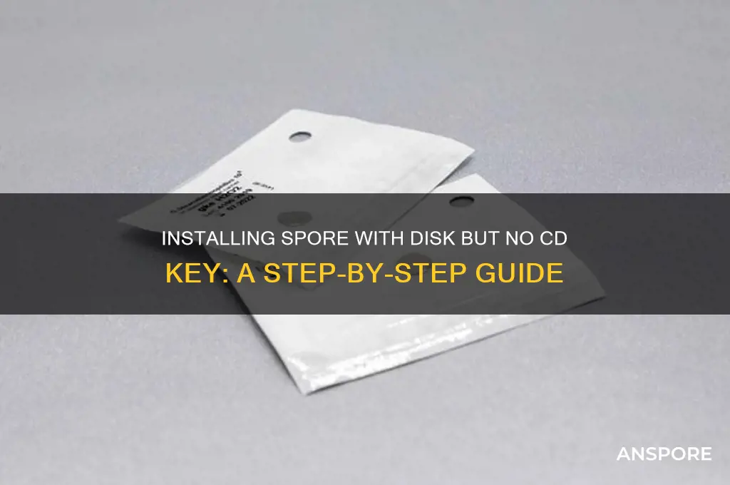 how to install spore with disk but no cd key