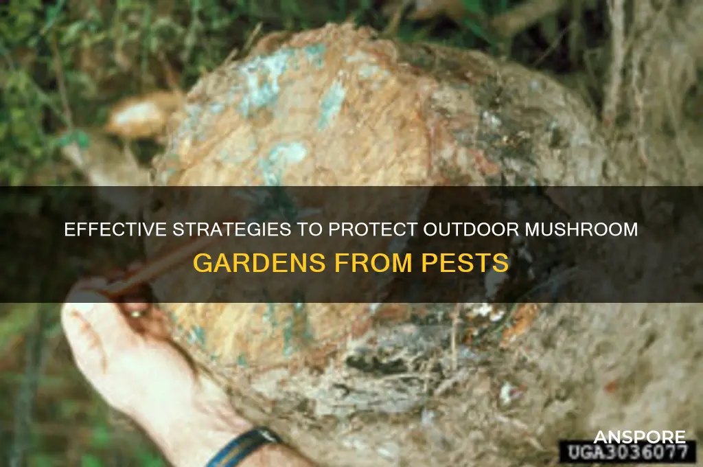 how to keep bugs of mushroom growing outdoors