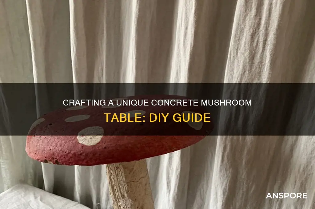 how to make a concrete mushroom table
