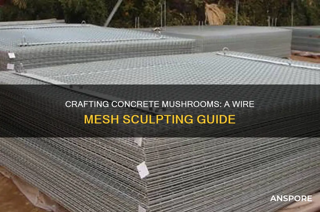 how to make a concrete mushroom with wire mesh
