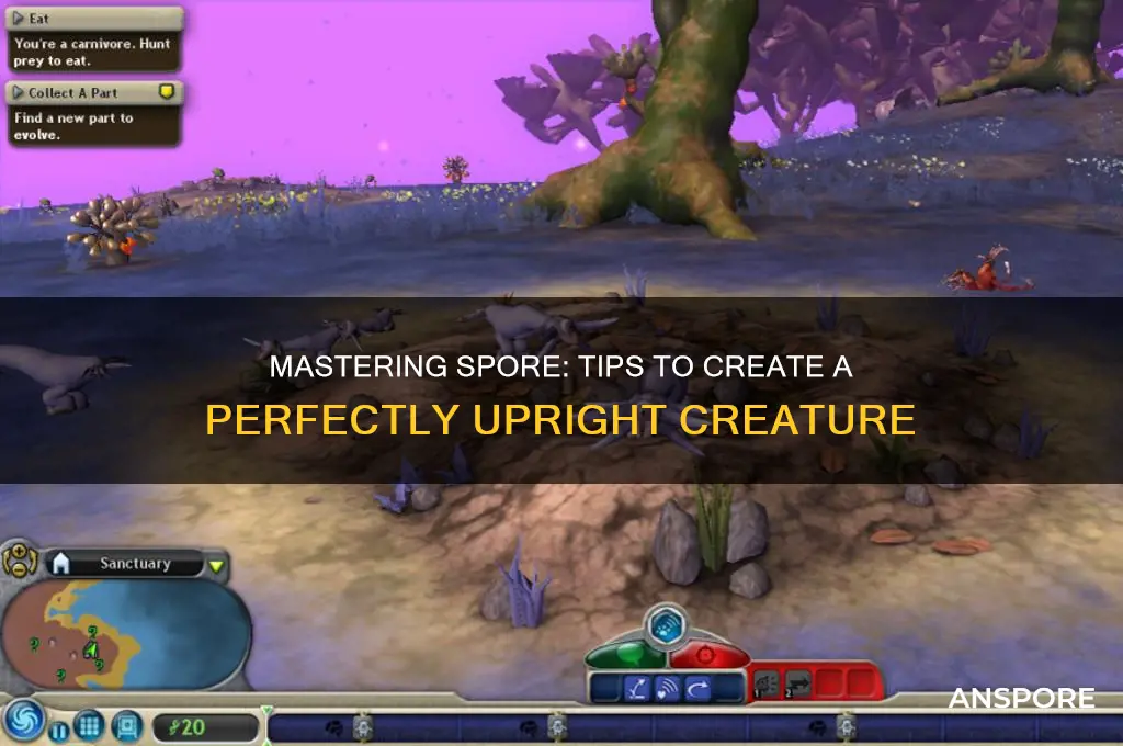 how to make a creator upright in spore