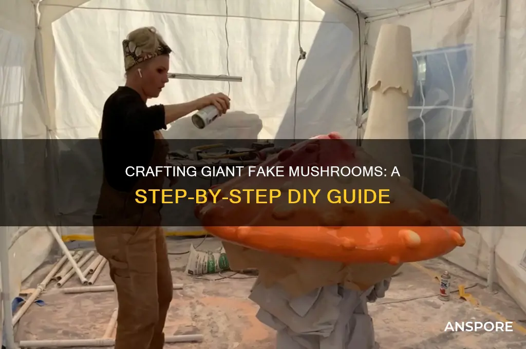 how to make a large fake mushroom