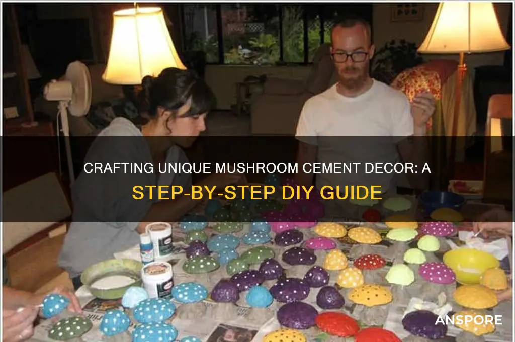 how to make a mushroom cement decoration