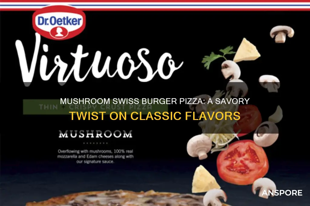 how to make a mushroom swiss burger pizza