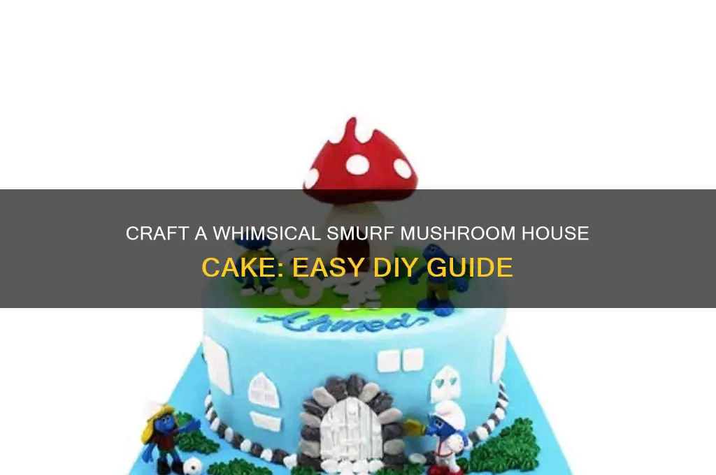 how to make a smurf mushroom house cake