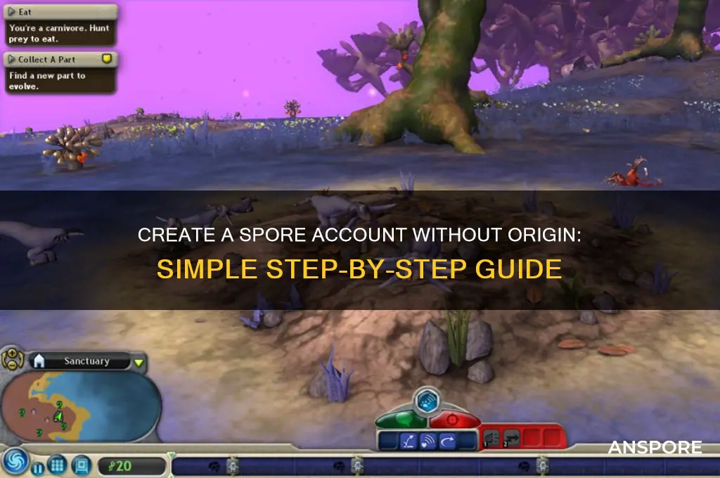 how to make a spore account without origin