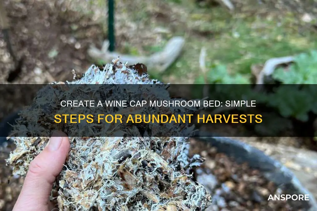how to make a wine cap mushroom bed