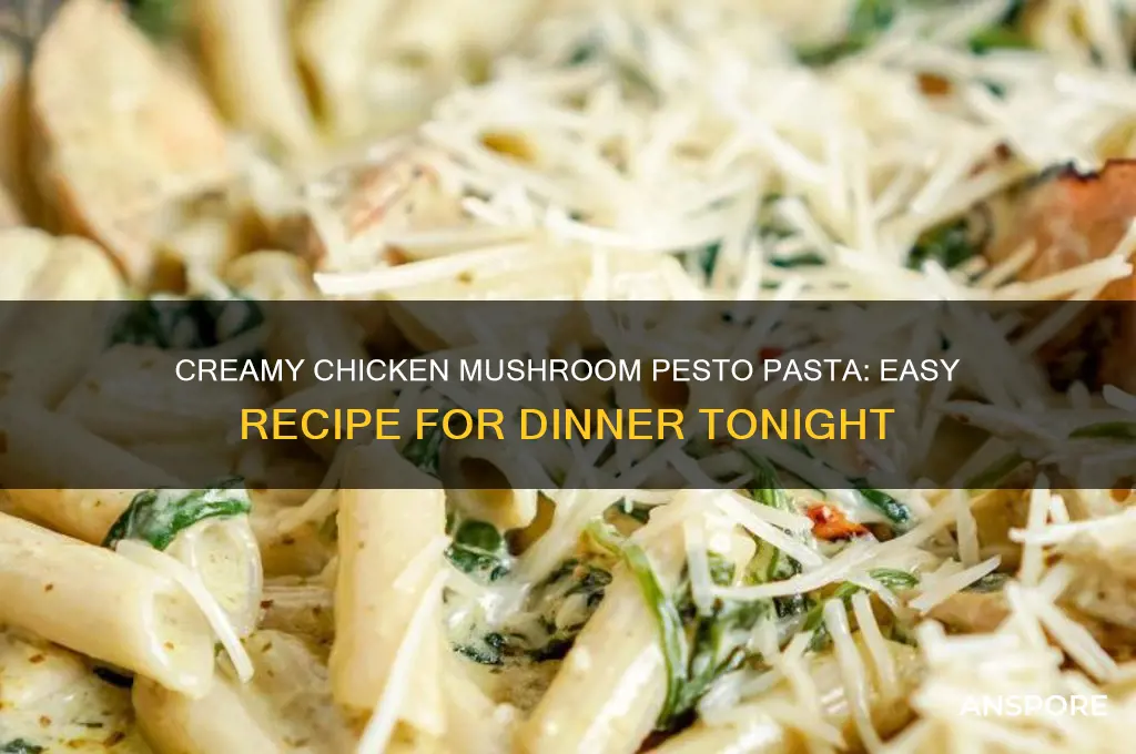 how to make chicken and mushroom pesto pasta