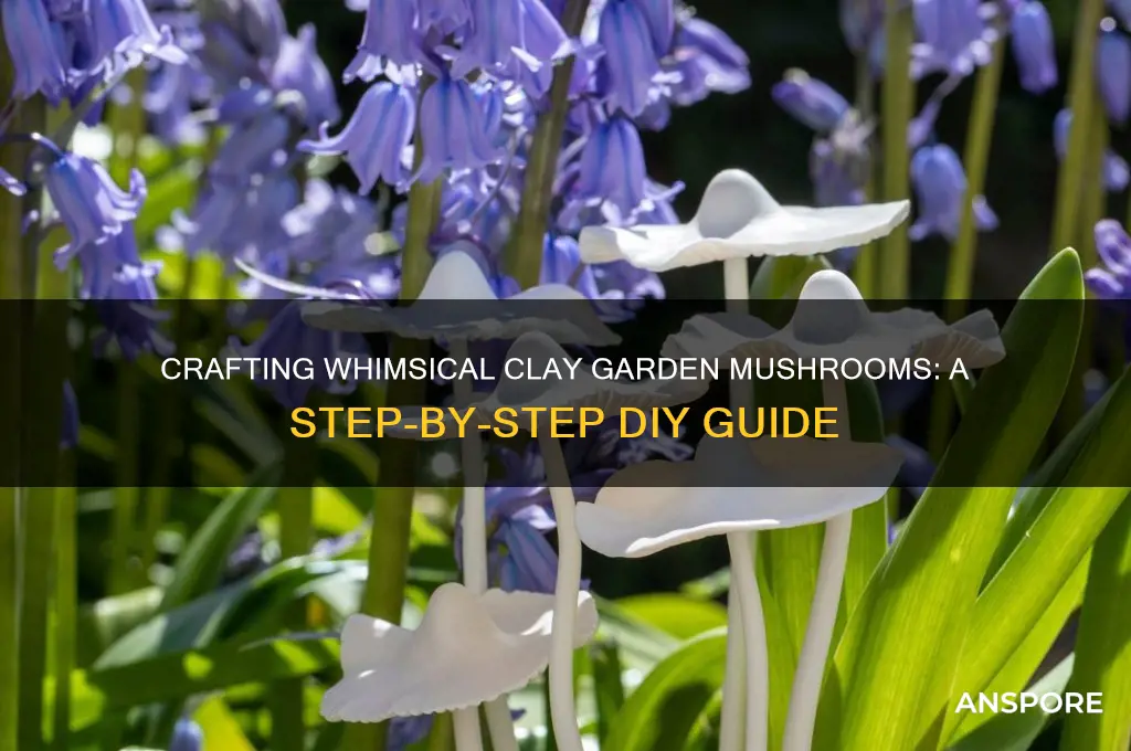 how to make clay garden mushrooms