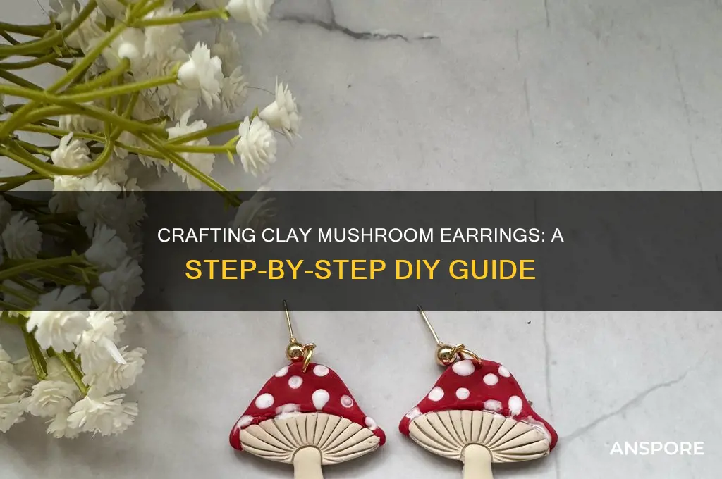 how to make clay mushroom earrings