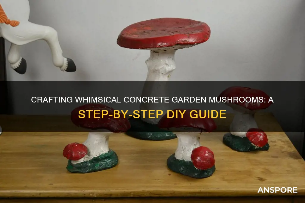 how to make concrete garden mushrooms