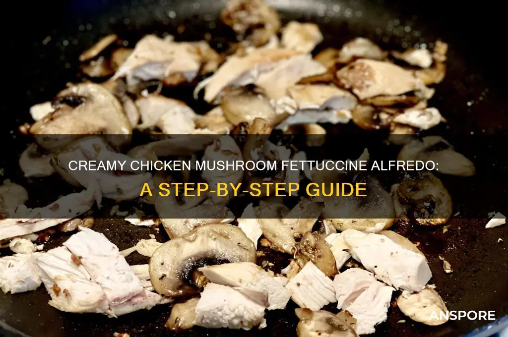 how to make fettuccine alfredo with chicken and mushrooms