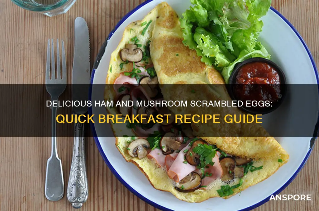 how to make ham and mushroom scrambled egg