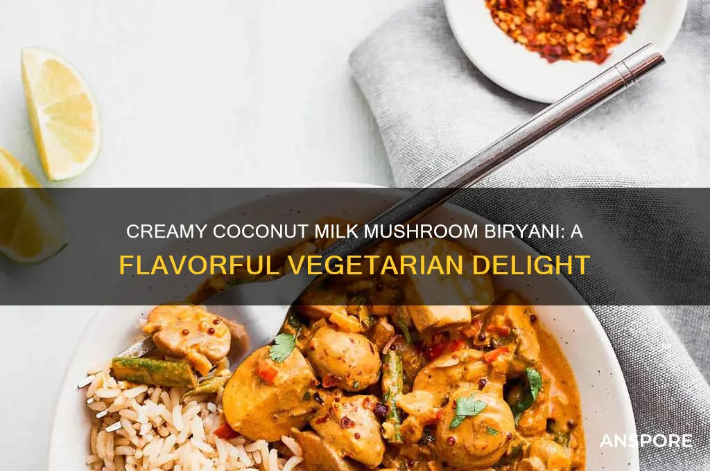 how to make mushroom biryani with coconut milk