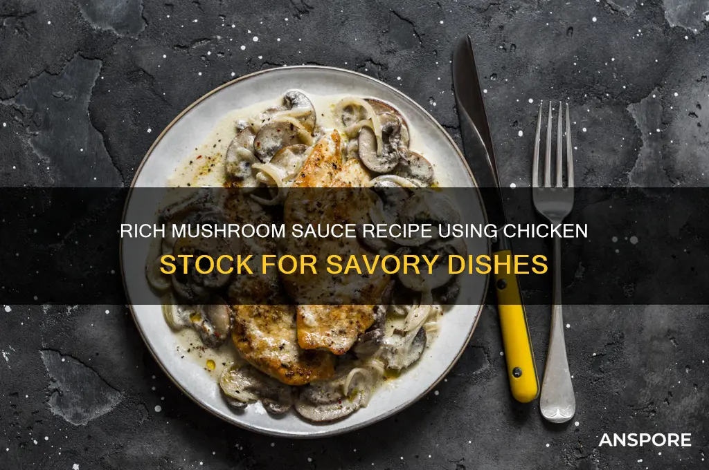 how to make mushroom sauce with chicken stock