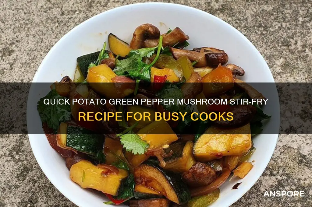 how to make potato green pepper mushroom stirfry