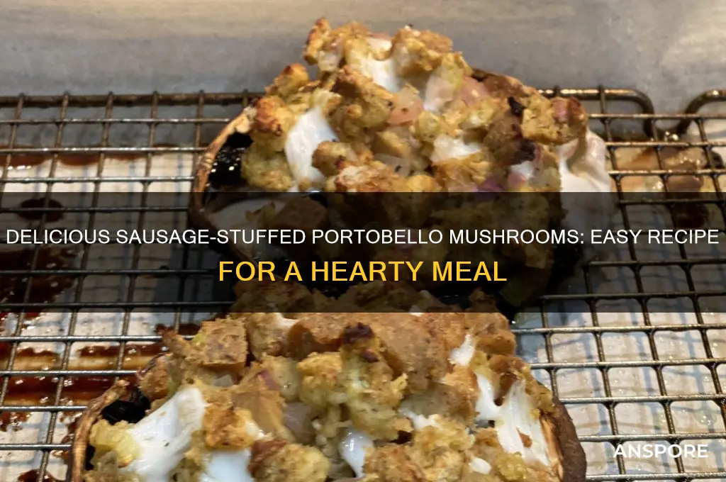 how to make sausage stuffed portobello mushrooms