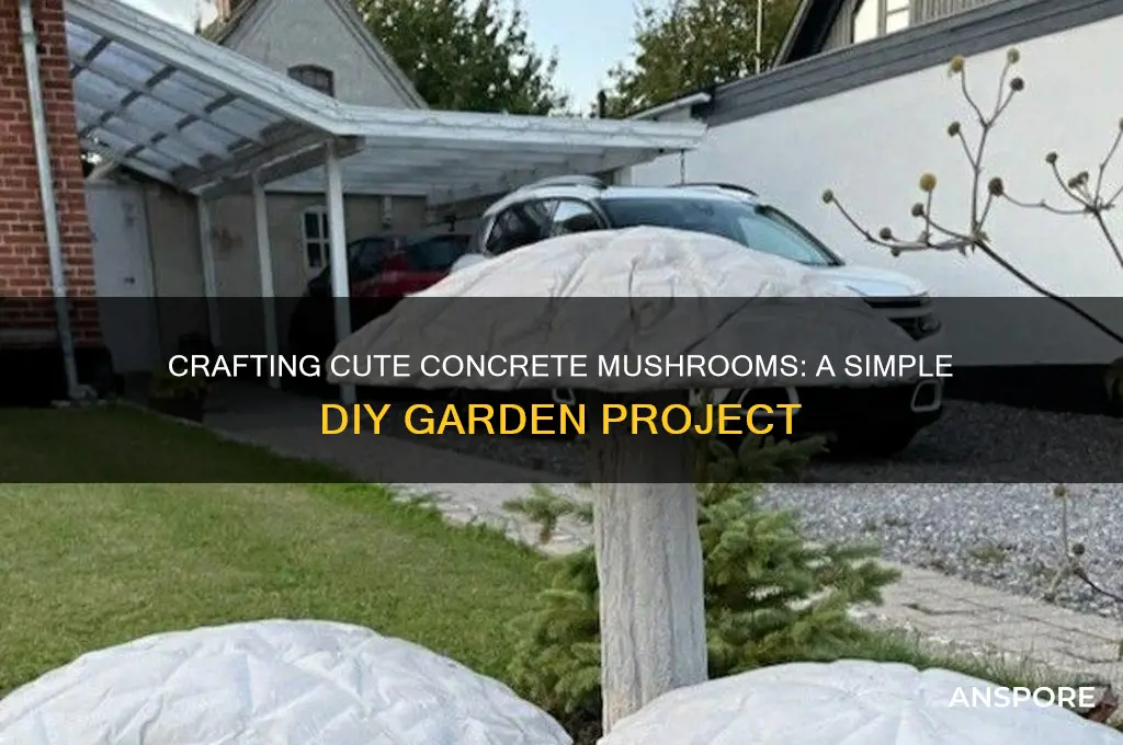 how to make small concrete mushrooms