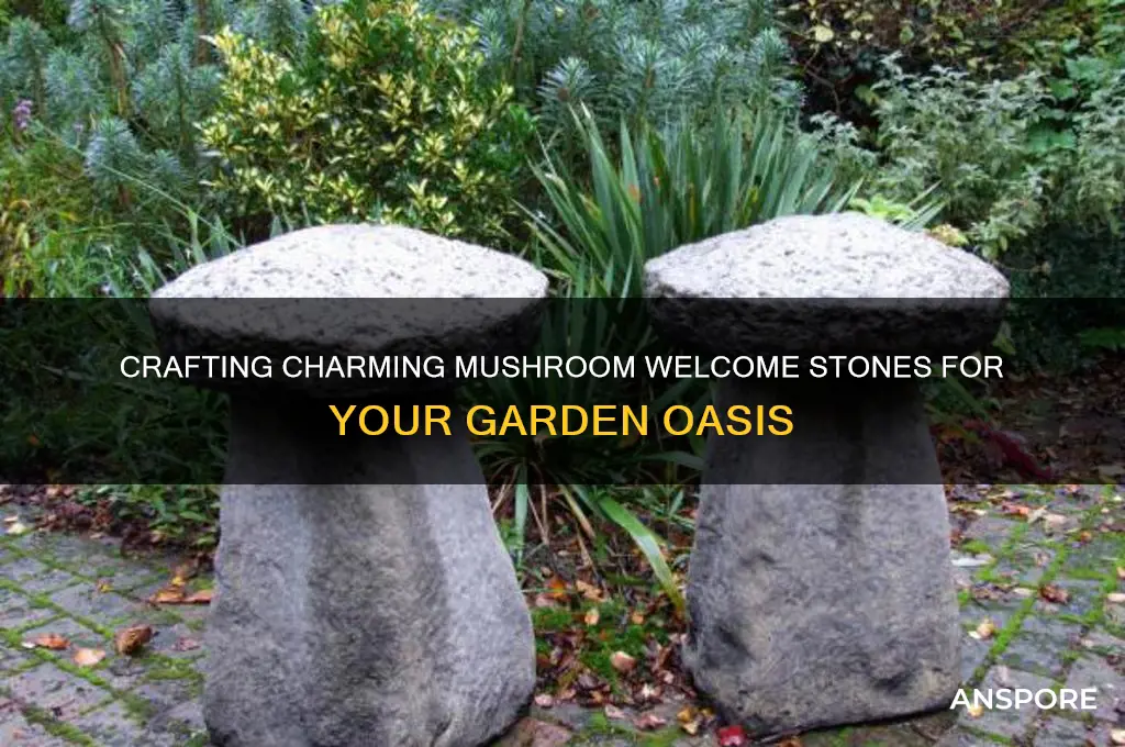 how to make the mushroom welcome stones for garden