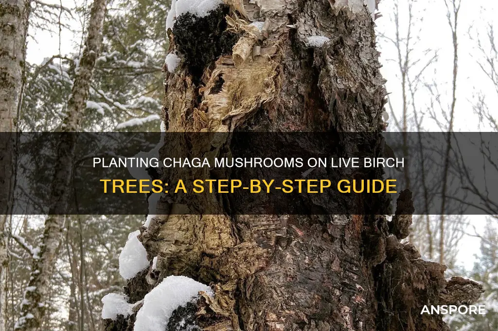 how to plant chaga mushroom on live birch trees