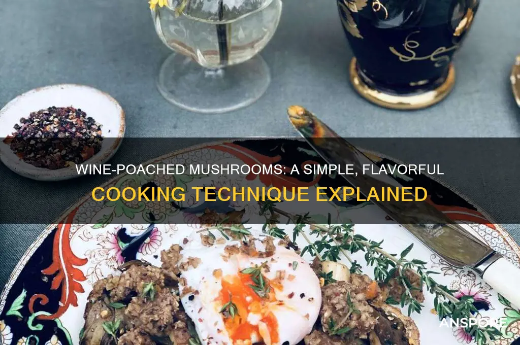 how to poach mushrooms in wine