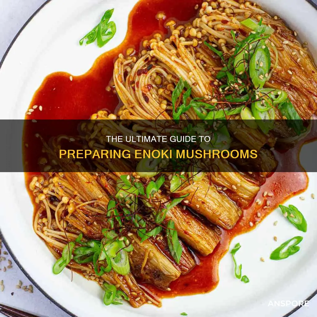 how to prep enoki mushroom