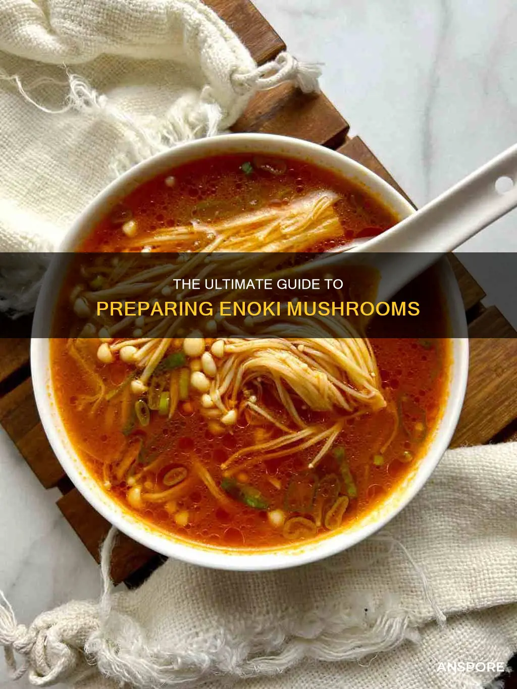 how to prep enoki mushrooms