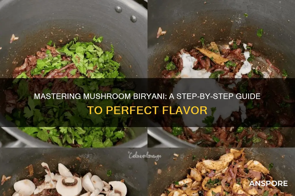 how to prepare mushroom biryani step by step