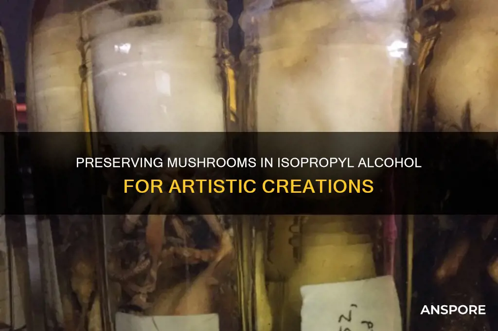 how to preserve mushrooms in isopropyl alcohol for art