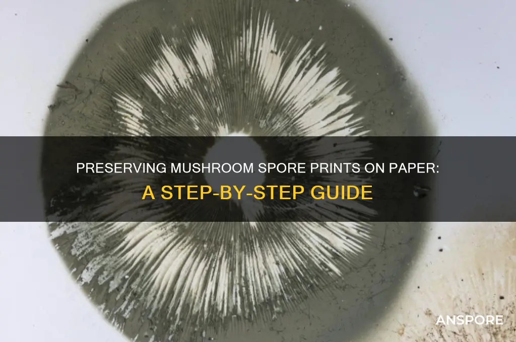 how to preserve musjroom spore prints on paper