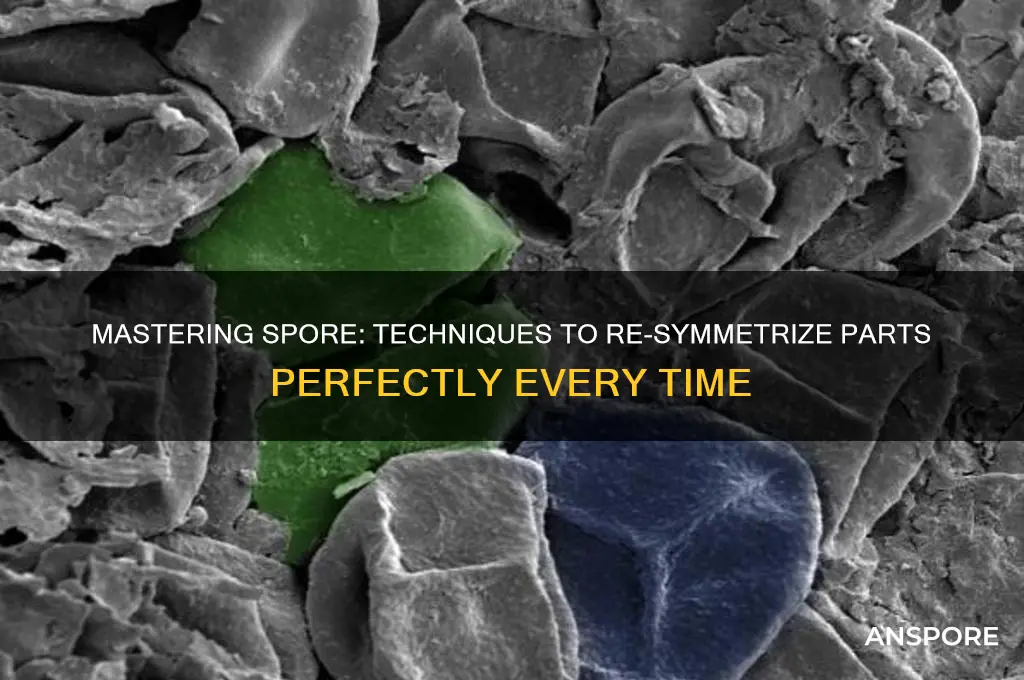 how to re symmetrize parts on spore