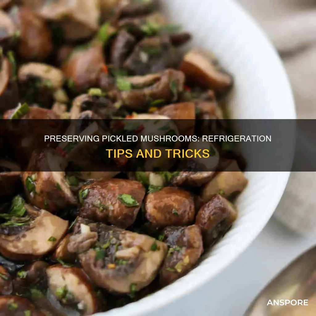 how to refridgerate picke mushrooms