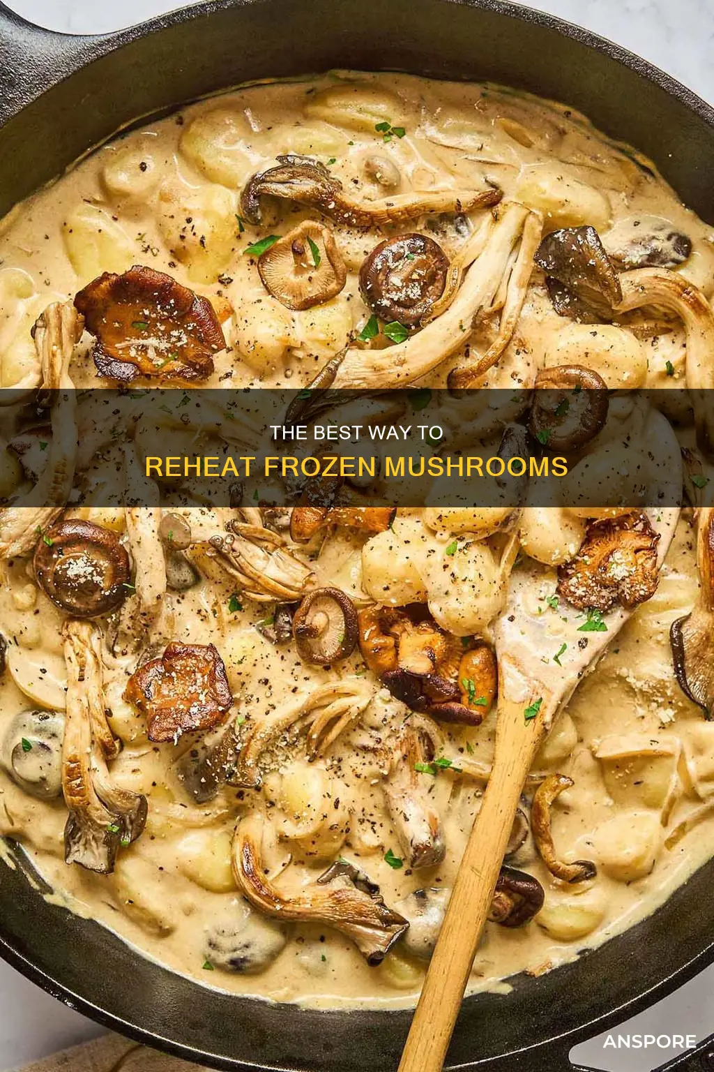 how to reheat frozen mushrooms